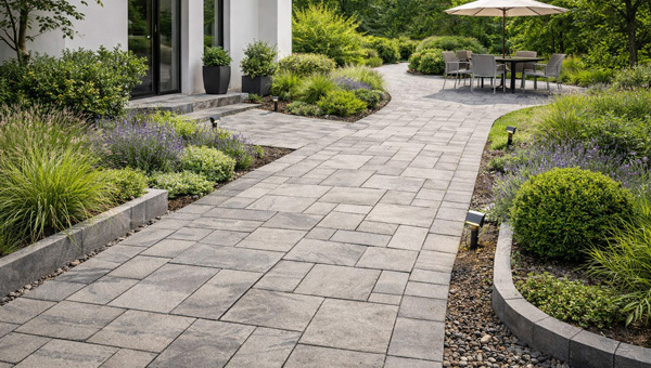 Allée-moderne-et-jardin-verdoyant